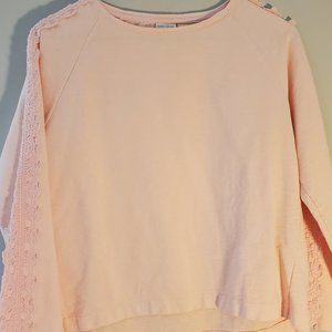 ZARA 11/12 peach sweatshirt w/lace